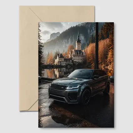 Range Rover Evoque Castle Forest Reflection