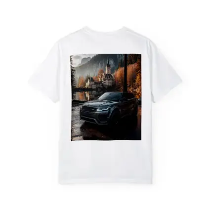 Range Rover Evoque Castle Forest Reflection