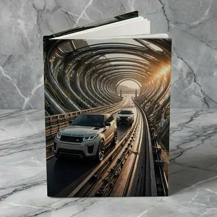 Range Rover Evoque Driving Through Futuristic Tunnel