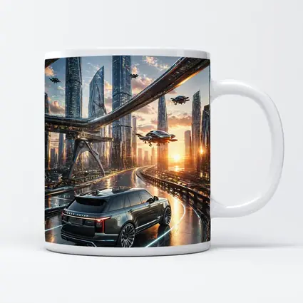 Range Rover SUV Futuristic City Skyline Drive