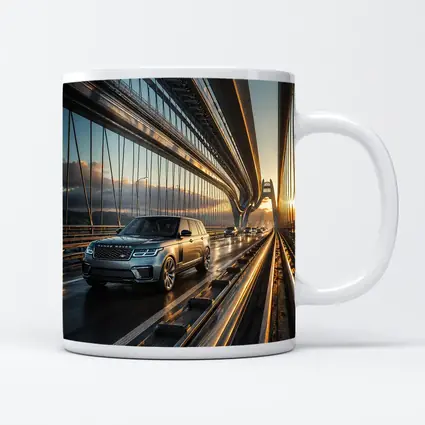 Range Rover SV On Suspension Bridge Sunset