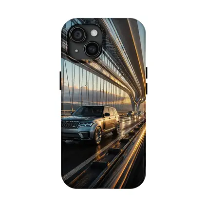 Range Rover SV On Suspension Bridge Sunset