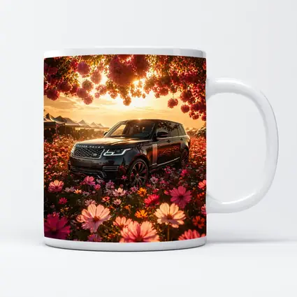 Range Rover SV Black Blooming Flowers Sunset