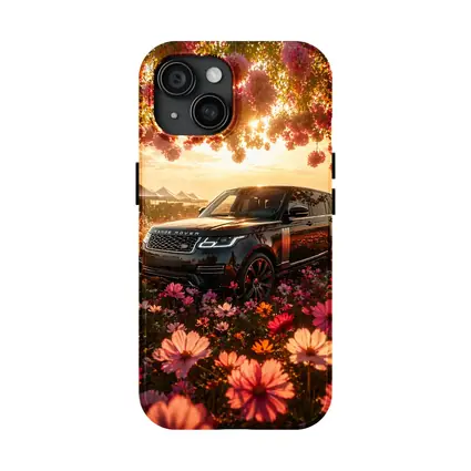 Range Rover SV Black Blooming Flowers Sunset