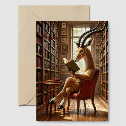 Antelope Reading Book in Grand Library