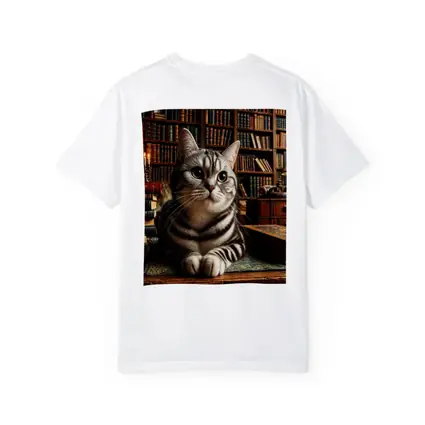 American Shorthair Cat in Classic Library