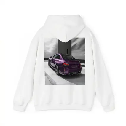 Purple BMW M2 Rear View Gray Background