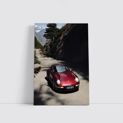 Red Porsche 911 On Alpine Mountain Road