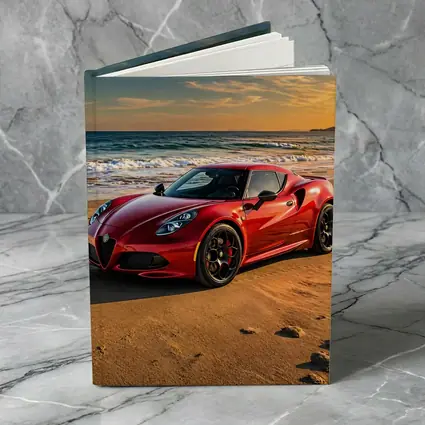 Alfa Romeo 4C Red Beach Sunset