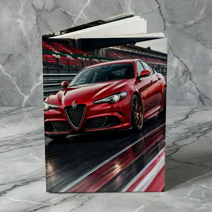 Alfa Romeo Giulia Red Racing Track Scene