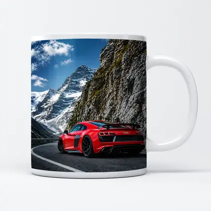 Red Audi R8 Mountain Alpine Road