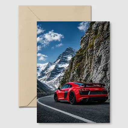 Red Audi R8 Mountain Alpine Road