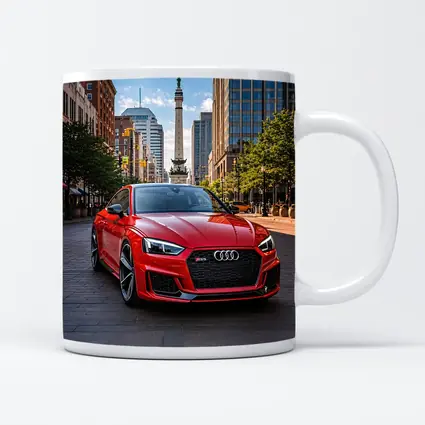 Red Audi RS5 Downtown City Street