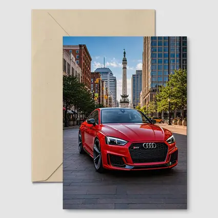 Red Audi RS5 Downtown City Street