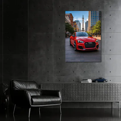Red Audi RS5 Downtown City Street