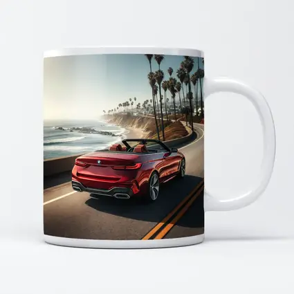Red BMW M4 Convertible Coastal Highway Drive