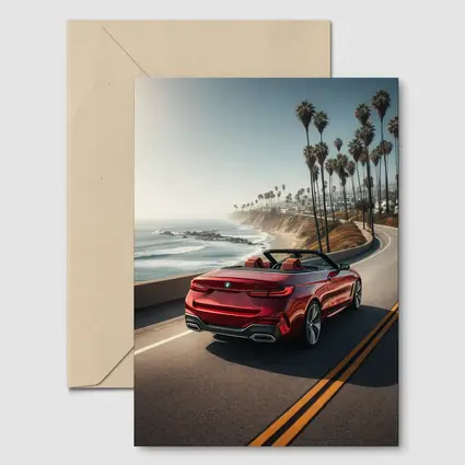 Red BMW M4 Convertible Coastal Highway Drive