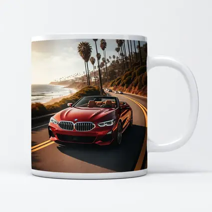 Red BMW 8 Series Convertible Coastal Drive