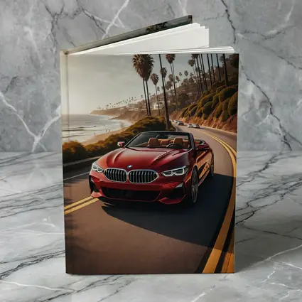 Red BMW 8 Series Convertible Coastal Drive