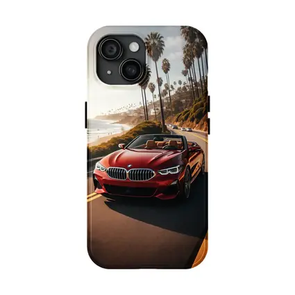 Red BMW 8 Series Convertible Coastal Drive