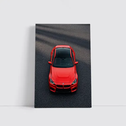 Red BMW M2 Shot From Above Asphalt