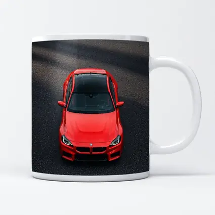 Red BMW M2 Shot From Above Asphalt