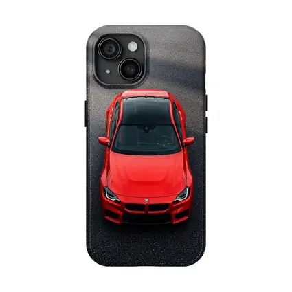 Red BMW M2 Shot From Above Asphalt