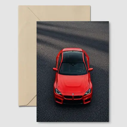 Red BMW M2 Shot From Above Asphalt