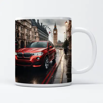 Red BMW X3 Rainy London Streets