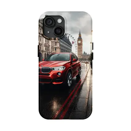 Red BMW X3 Rainy London Streets