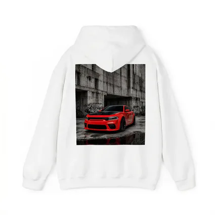 Red Dodge Charger SRT Urban Concrete Background