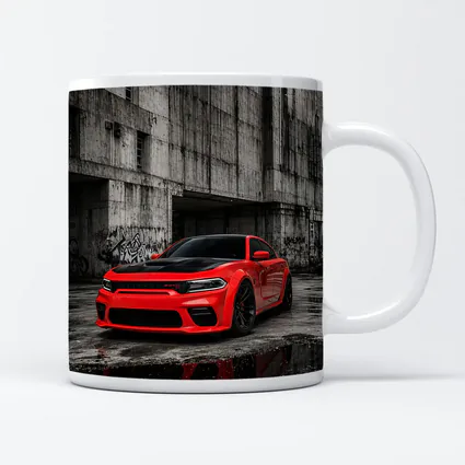 Red Dodge Charger SRT Urban Concrete Background