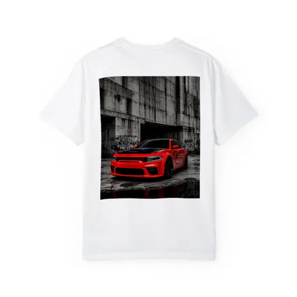 Red Dodge Charger SRT Urban Concrete Background