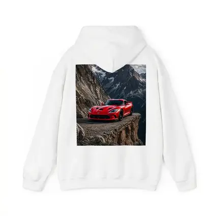 Red Dodge Viper Parked on Mountain Cliff