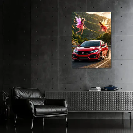 Honda Civic Type R Red Fairy Mountain Road