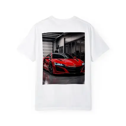 Red Honda NSX Parked in Modern Garage