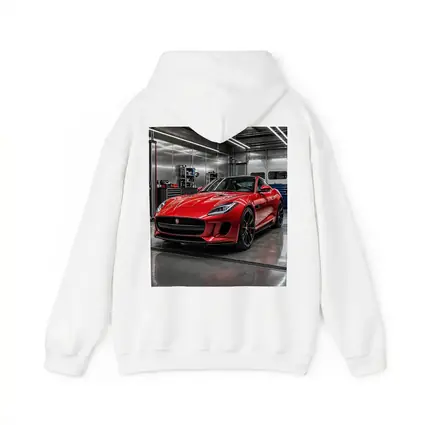 Red Jaguar F Type in Auto Garage