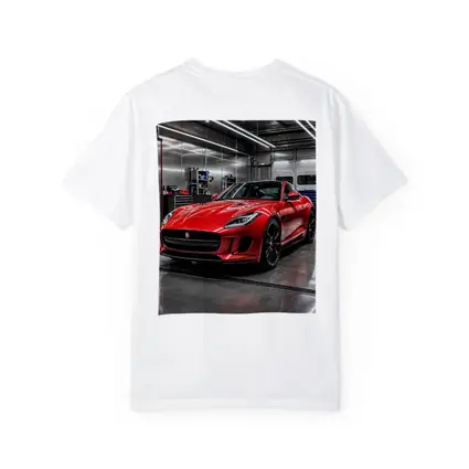 Red Jaguar F Type in Auto Garage
