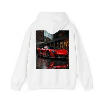 Red McLaren 600LT Wet City Streets