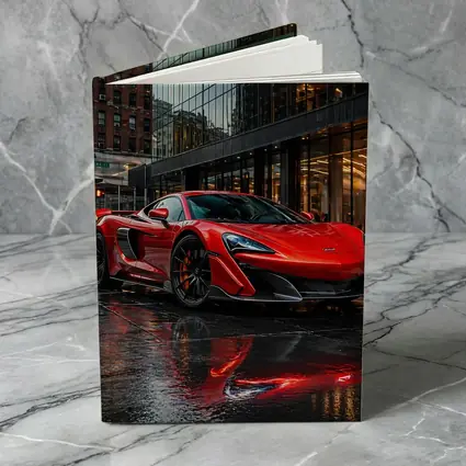 Red McLaren 600LT Wet City Streets