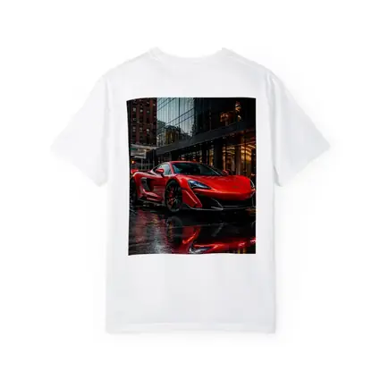 Red McLaren 600LT Wet City Streets