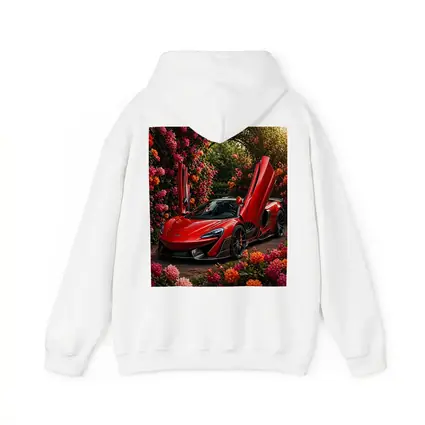 Red McLaren 570S Among Blooming Flowers