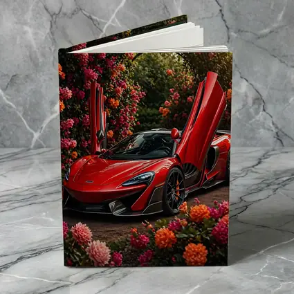Red McLaren 570S Among Blooming Flowers