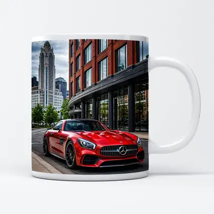 Red Mercedes AMG GT City Street