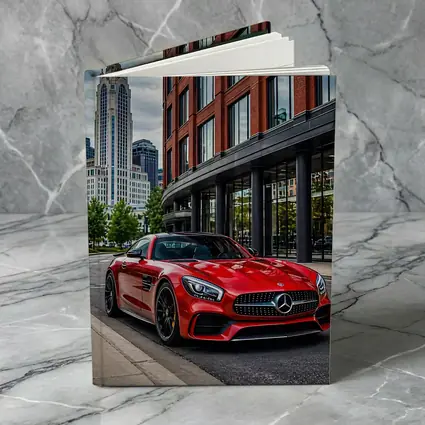 Red Mercedes AMG GT City Street
