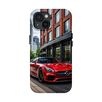 Red Mercedes AMG GT City Street