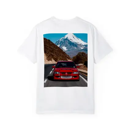Red Mitsubishi Lancer Evo Mountain Road