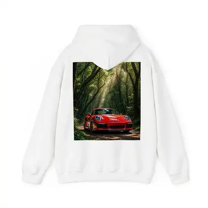 Red Porsche 911 Parked in Green Forest