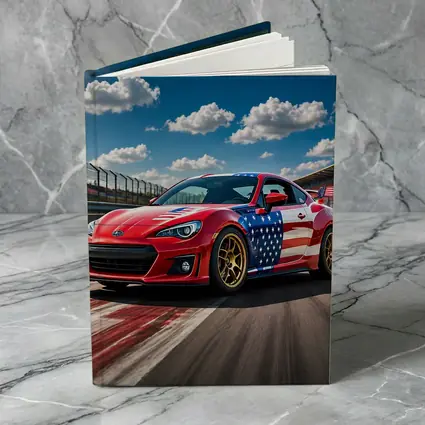 Subaru BRZ American Flag Racing Track Scene