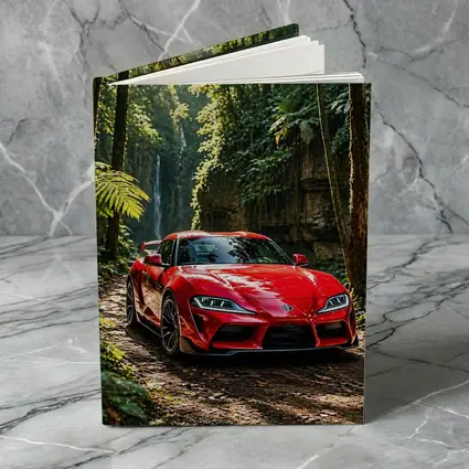 Red Toyota Supra Parked In Forest